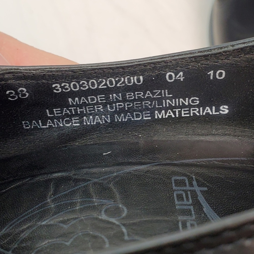 Dansko Black Leather Slip On Block‎ Heel Loafers Women Size 38 - Picture 9 of 16